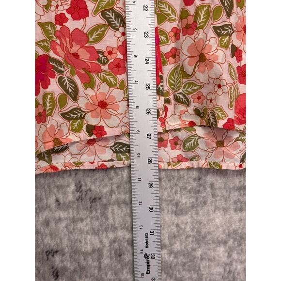 Outerknown Top XS Womens Silk Blend Floral Long Sleeve Button Shirt - Picture 6 of 8